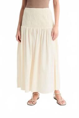 NEW MUS & BOMBON kaya midi skirt in beige